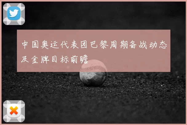 中国奥运代表团巴黎周期备战动态及金牌目标前瞻