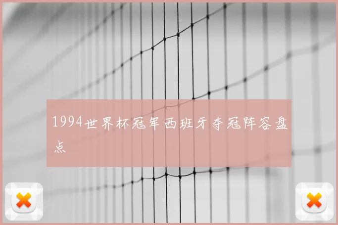 1994世界杯冠军西班牙夺冠阵容盘点